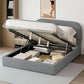 OLIVIA Elegant Modern Upholstered Platform Bed Frame | Queen Size 64.4" Wide Fabric Bed