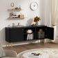 QUINN Lyra Fluted Modern TV Stand – Mid-Century Media Console Entertainment Unit – 55" W