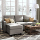 Convertible Sectional Sofa, L Shaped Couch with Linen Fabric, Reversible Couch for Small Space

