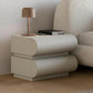 KAYLA Modern Black Leather Smart Nightstand with Wireless Charger - 19.7"