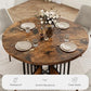 RICHARD Modern Farmhouse Round Dining Table - Wooden Kitchen Table - 43.3" D