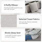 Minimalist Modern 4-Seater Curved Sectional Sofa – Terrycloth Fabric Couch – 130.5" Wide