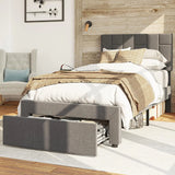 Andie Modern Upholstered Twin Platform Bed Frame with Storage Drawer 39.4'' Wide