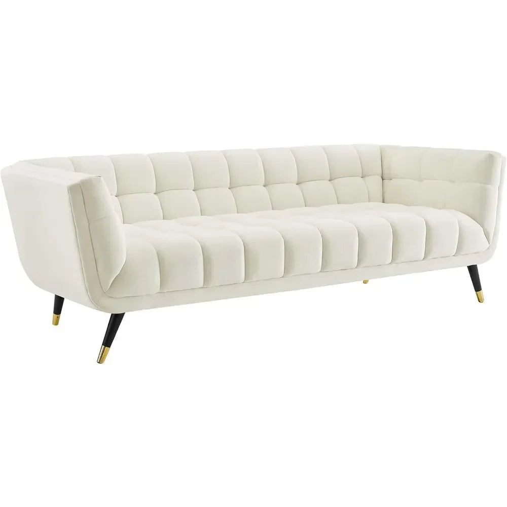 SOFIA Mid-Century Modern Velvet Upholstered Tufted Sofa Bed 3-Seat Couch - 90"