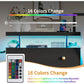 LILLY Modern LED 5-Drawer Dresser with Hanging Rack & Charging Station
