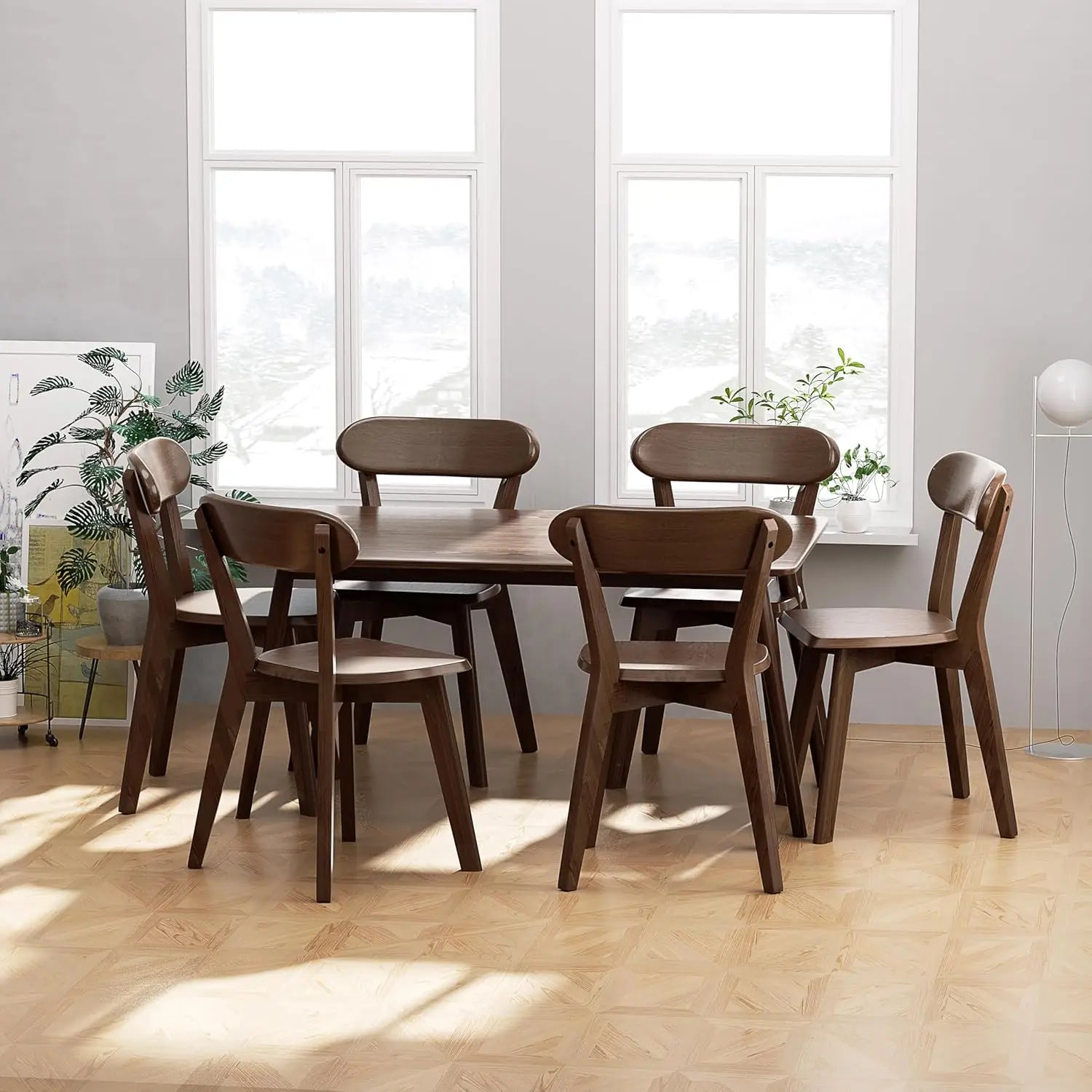 MEGAN Modern Mid-Century Oak Rectangular Dining Table – 31.5"W