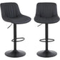 Bar Stools Set of 2, Swivel Counter Height Barstools with Back, Adjustable Faux PU Leather Bar Chairs, Modern Armless