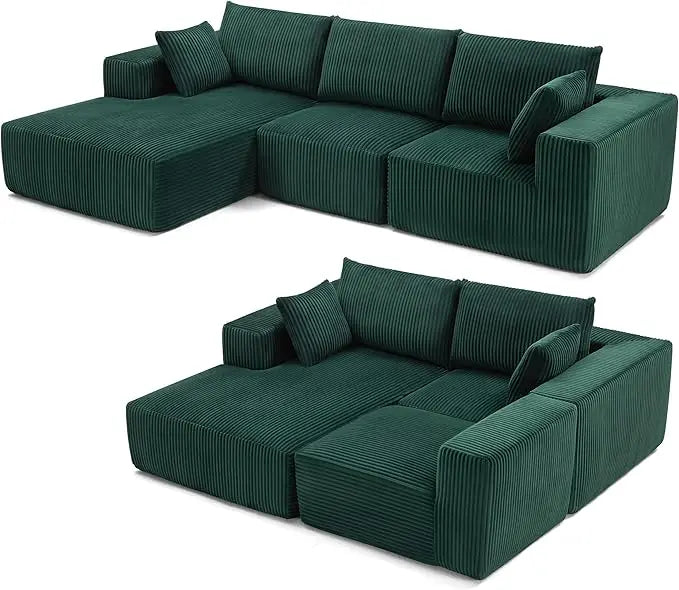 ALEXA Minimalist Modern Modular Sectional Sofa, L-Shaped - 104.3"