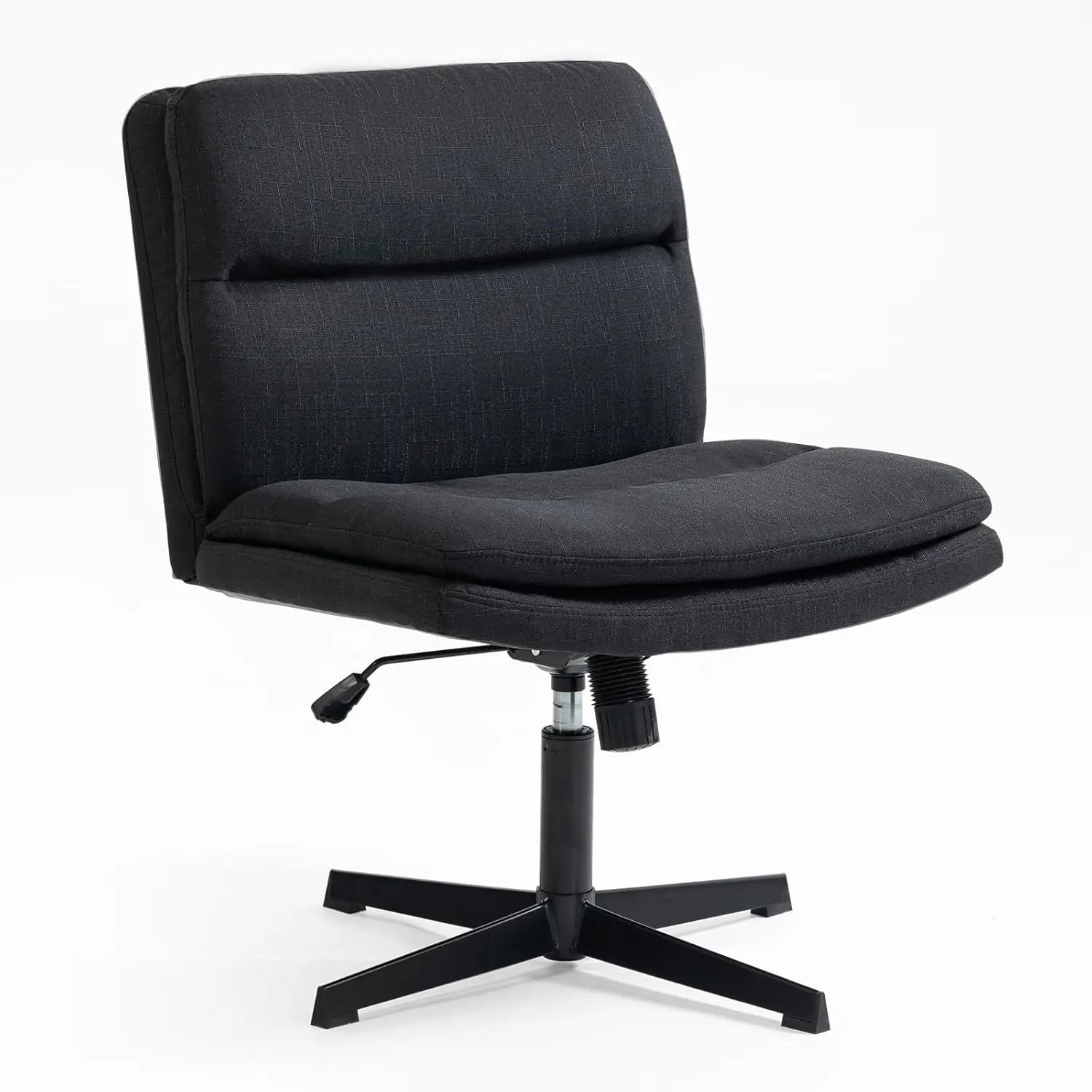TUNISIA Armless Walnut Office Desk Chair with Wheels - Adjustable Height - 24.4" W