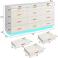 ELSIE Modern 12-Drawer Dresser with LED Lights & Power Outlet - 63'' Wide