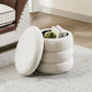 DOMINIC Off-White Minimalist Modern Ottoman Foot Rest – 16 Inch Wide