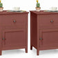 CELINE Modern Wooden Nightstand Set – 19" Wide Bedside Table with Drawer & Cabinet