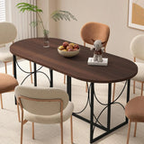 MICHAEL Modern Walnut Oval Dining Table - Large Dining Table for 8 People - 71" W