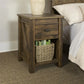 HEIDI Rustic Farmhouse Nightstand with Drawer & Open Shelf - 17.8"