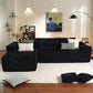 JAMESON Modern Plush Corduroy L-Shaped Cloud Sectional Sofa – Deep Seat Modular Couch | 105.7"W