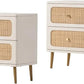 MEADOW Boho Rattan 3-Drawer Dresser - Farmhouse Wooden Storage Cabinet 26"W