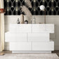 NOA Modern Geometric High Gloss 6-Drawer Dresser - 63"W