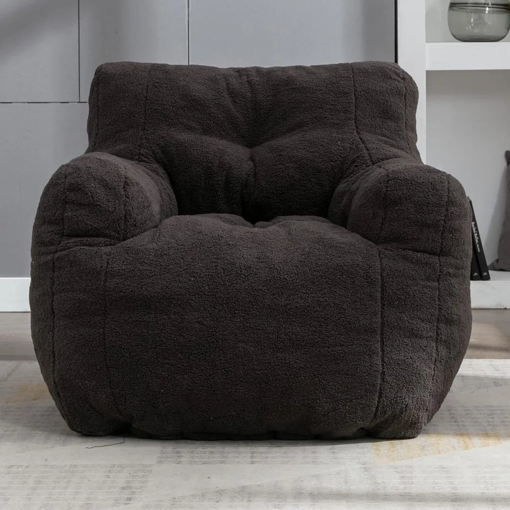 AYLIN Mordelle Tufted Teddy Bean Bag Sofa Chair with Armrests - Bean Bag Chair - 37''W