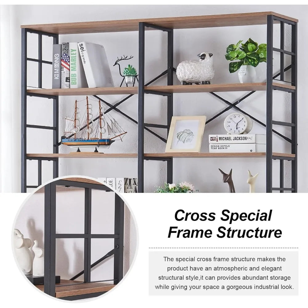 JAMES Industrial Bookcase, Double Wide 7-Tier Shelf, Heavy Duty - 47.44" W