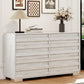 SAYLOR Farmhouse Rustic 6-Drawer Dresser - Wood Chest of Drawers (54" W)