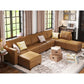 AVERY LuxOra Faux Leather U-Shaped Modular Sectional Sofa | Convertible Sleeper with Storage Ottomans – 118.2″ W