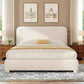 SERENITY Modern Boucle Upholstered Bed Frame with Rounded Headboard - Twin Size