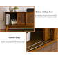 59 Inch Mid Century Modern TV Stand with Rattan Cabinet Doors, Boho TV Stand for 65 Inch TVs, Living Room/Bedroom TV Stand