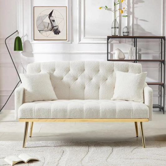 OWEN Velvet Upholstered Loveseat Sofa – Modern Small Couch - 55.5"