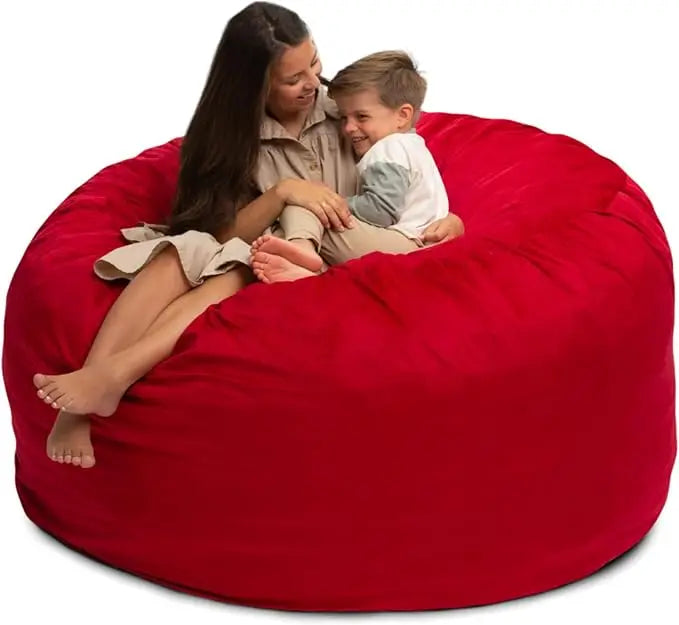 DANIELLA Sackura 6FT Suede Bean Bag Loveseat – Oversized Lounge Sofa Style | 63'' W