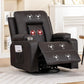 NORA Swivel Rocker Recliner Chair - Massage & Heat - Modern Faux Leather - 24" W