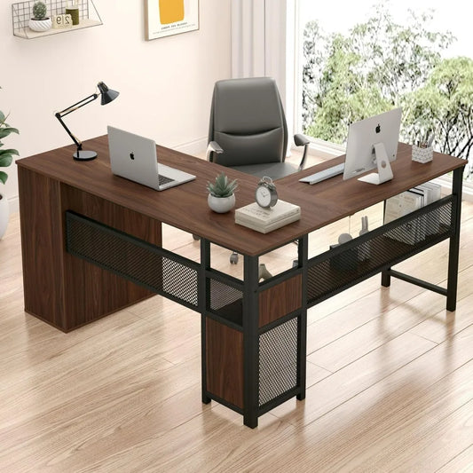 NOAH UrbanEdge Modern Reversible L-Shaped Desk – Corner Office Desk – 59"W