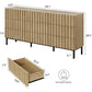 ROWAN Mid-Century Modern Fluted 9 Drawer Dresser - 59" Wide Wood Chest of Drawers