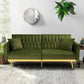 ELIJAH Modern Velvet Sofa Bed, Armrests & Backrests, Couch with 2 Pillows - 70"