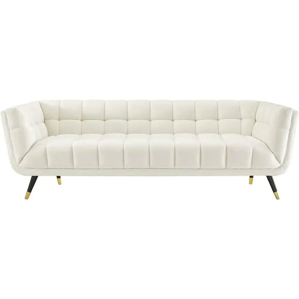 SOFIA Mid-Century Modern Velvet Upholstered Tufted Sofa Bed 3-Seat Couch - 90"