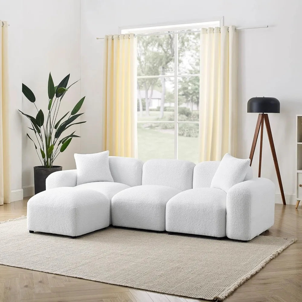 VINCENT Minimalist Modular L-Shaped Convertible Sectional Sofa – 94.5" W