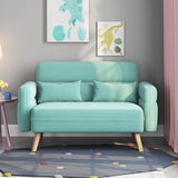 ALEXIS Mid-Century Modern Loveseat Sofa – Small Fabric 2-Seater Couch with Pillows - 46"