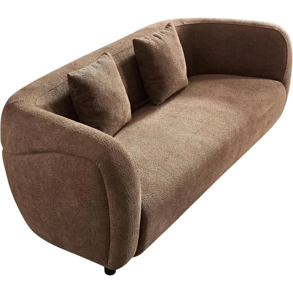 CALEB Modern Curved Tuxedo Sofa – Luxury 3-Seater Boucle Couch - 88.6”