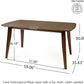 POPPY Darien Mid-Century Modern Rectangular Dining Table – 59.6" W