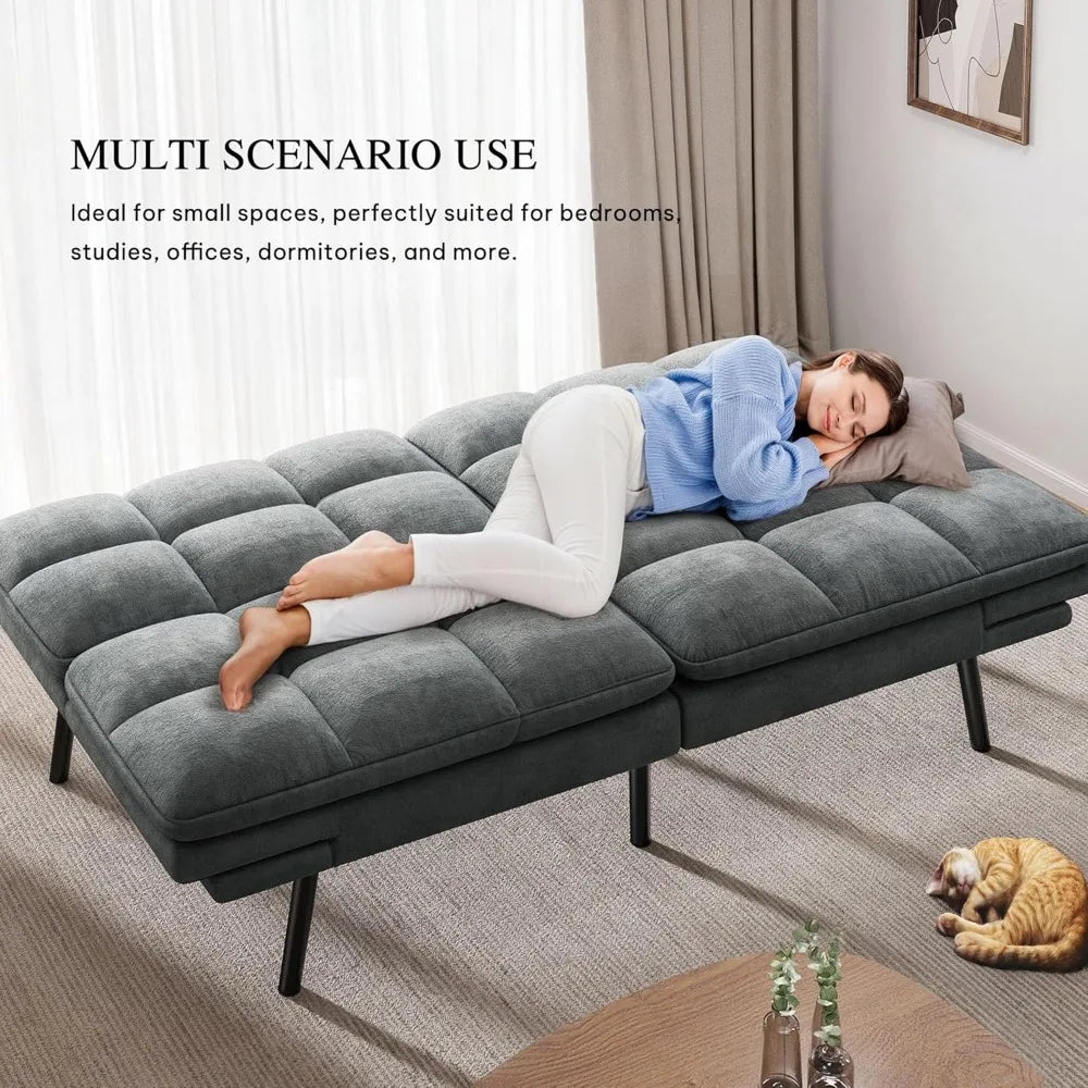 JONATHAN Modern Convertible Futon Sofa Bed – Cat-Scratch-Proof - 70"