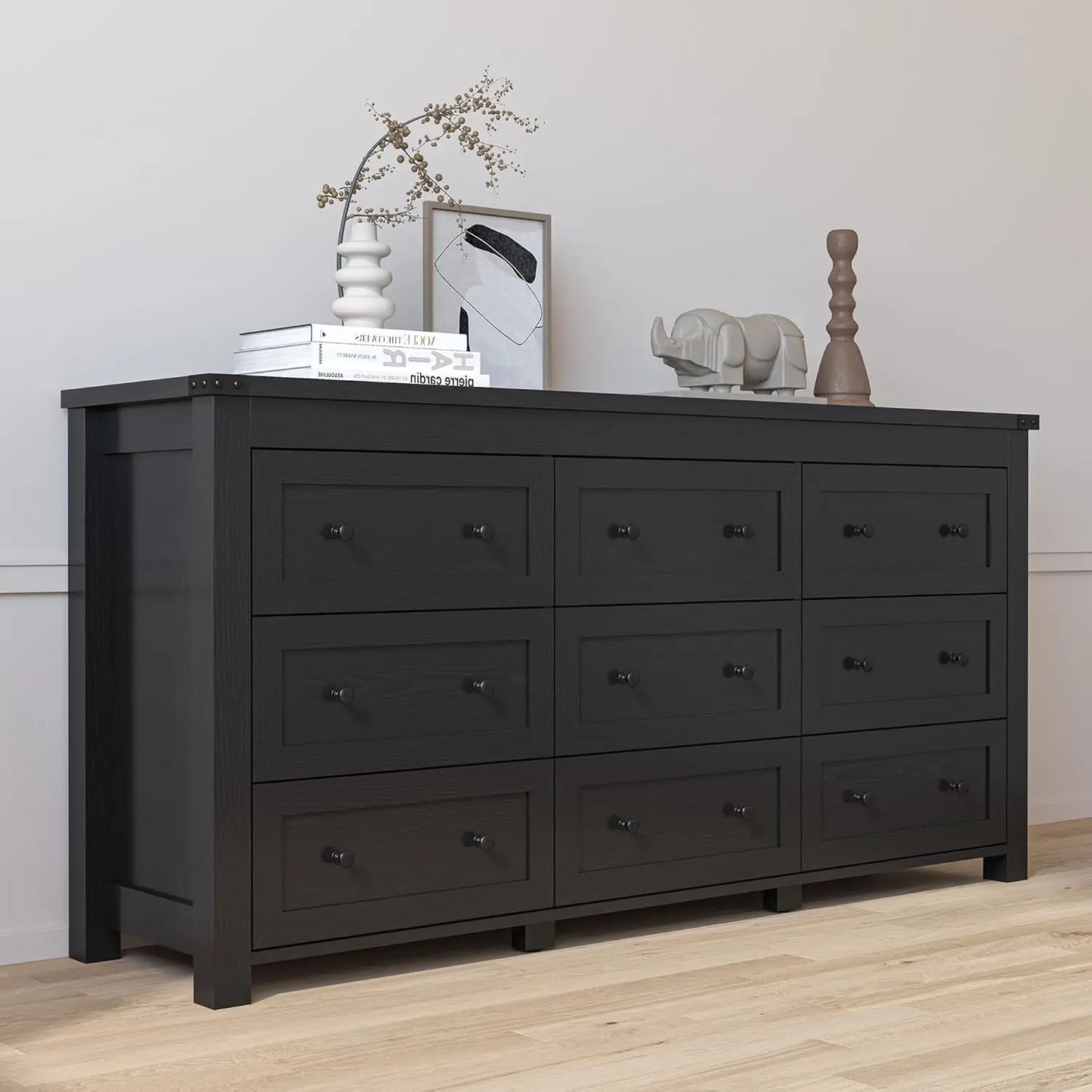 AMAYA Modern Minimalist 9-Drawer Wooden Dresser - 59"