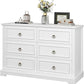 MOLLY Vintage Farmhouse 6-Drawer Dresser - 59" Wide Wooden Storage Chest