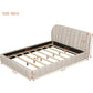OLIVIA Elegant Modern Upholstered Platform Bed Frame | Queen Size 64.4" Wide Fabric Bed