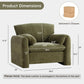 ANDREA Chenille Oversized Armchair – Mid-Century Modern Lounge Chair - 38.6" Width