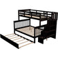 ELEANOR Modern Twin Over Full Bunk Bed with Storage Stairway and Drawers