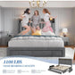 Scottie Vintage Style Queen Bed Frame with Upholstered Headboard and 62" Width Storage Drawers