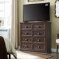 CAMILLE Rustic Farmhouse 8-Drawer Wooden Dresser – Tall Storage Chest | 42'' W