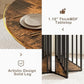 RICHARD Modern Farmhouse Round Dining Table - Wooden Kitchen Table - 43.3" D