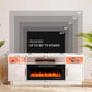36'' Fireplace-LED Light Entertainment Center for TV-White TV Cabinet with Storage, Modern TV Console for Living Room