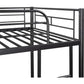 Miller Modern Metal Twin Over Twin Bunk Bed Frame 39.4" Wide with Trundle and Ladders