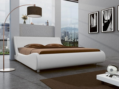 EMERSYN Modern Faux Leather Sleigh Platform Bed Frame - Queen Size - 65.7''